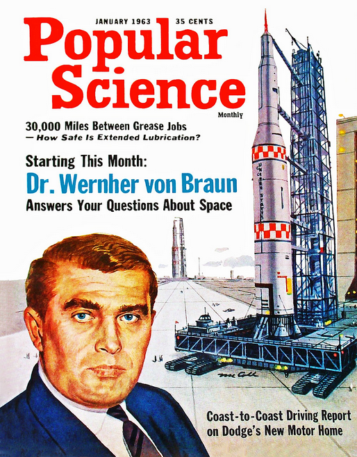 Werner von Braun and Popular Science magazin, 1950 and 1960s